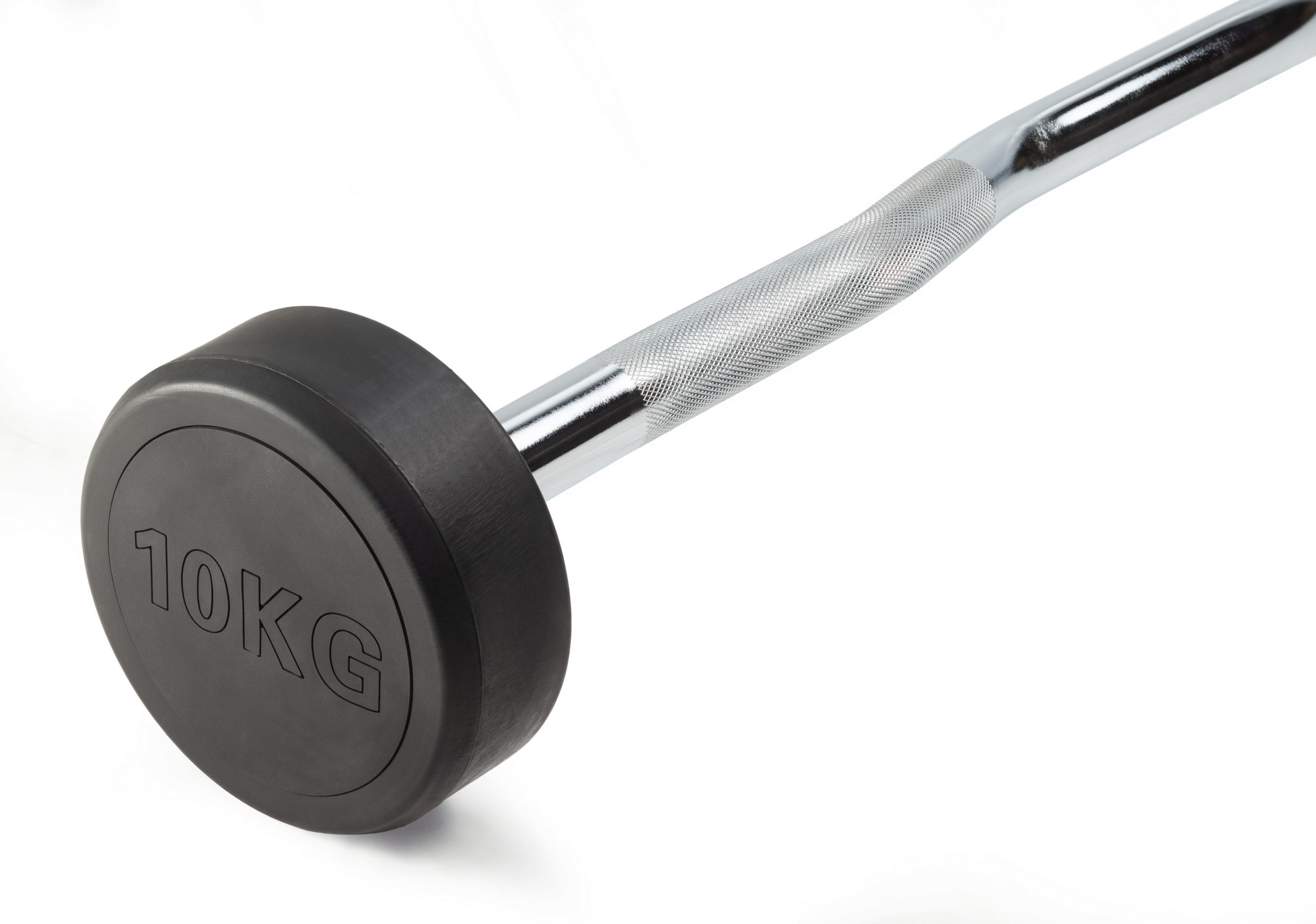 Штанга неразборная обрезиненная 10 кг. Изогнутый гриф. VictoryFit VF-DX5100 — изображение 2