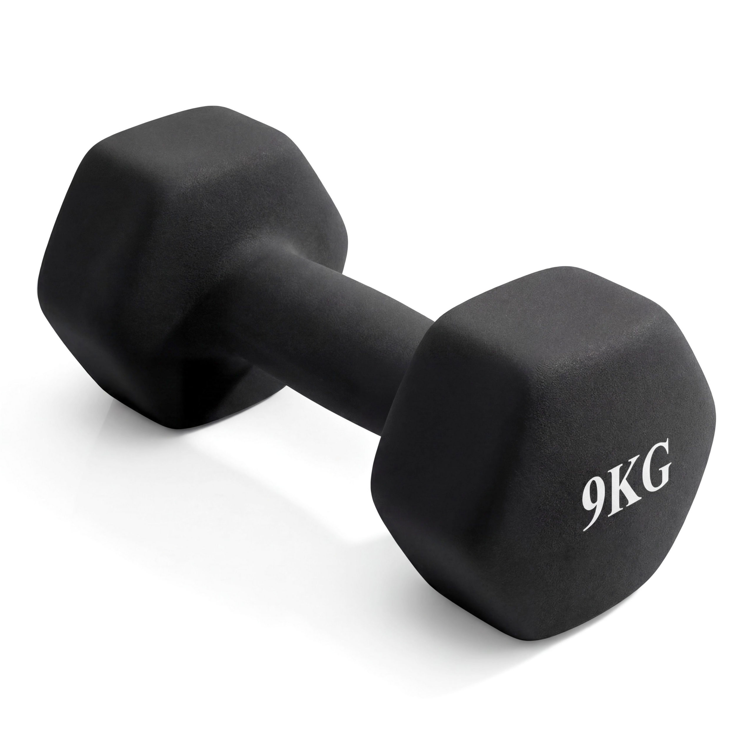 Гантель неразборная гексагональная неопрен 9 кг (черная) VictoryFit VF-DHN090
