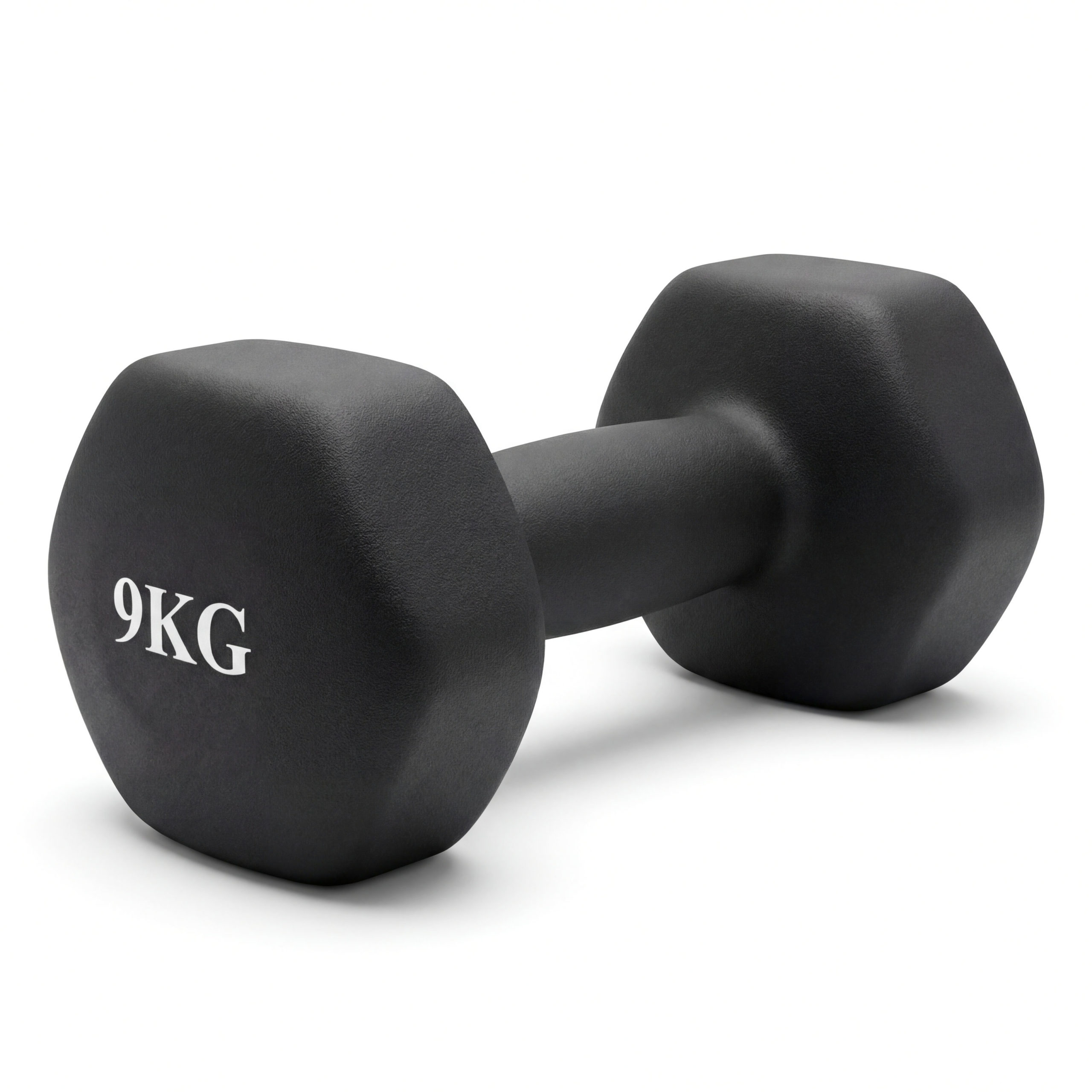 Гантель неразборная гексагональная неопрен 9 кг (черная) VictoryFit VF-DHN090 — изображение 2