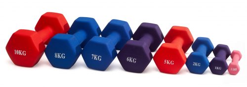 Гантель неразборная гексагональная неопрен 7 кг (2 штуки) VictoryFit VF-DHN070-2