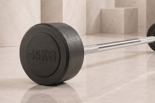 Штанга неразборная обрезиненная 45 кг. Прямой гриф. VictoryFit VF-DX4450