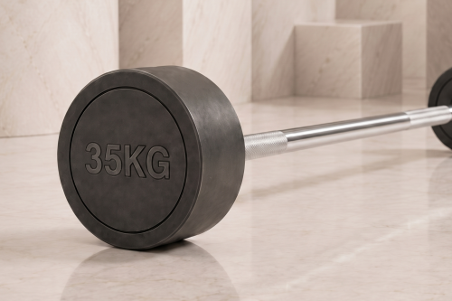 Штанга неразборная обрезиненная 35 кг. Прямой гриф. VictoryFit VF-DX4350
